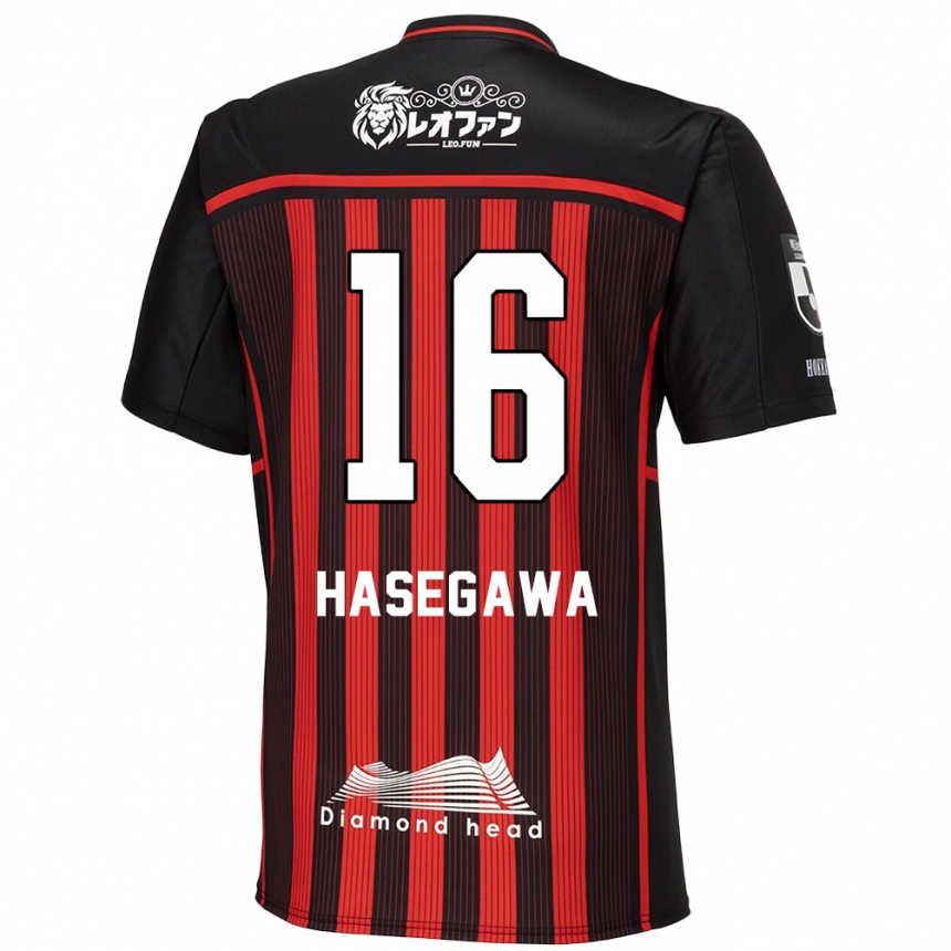 Niño Fútbol Camiseta Tatsuya Hasegawa #16 Negro Rojo 1ª Equipación 2024/25 México