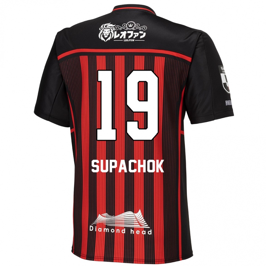 Niño Fútbol Camiseta Supachok Sarachat #19 Negro Rojo 1ª Equipación 2024/25 México