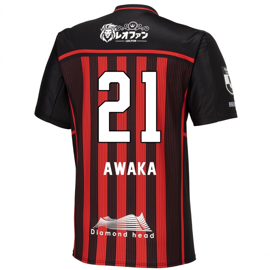 Niño Fútbol Camiseta Shunta Awaka #21 Negro Rojo 1ª Equipación 2024/25 México