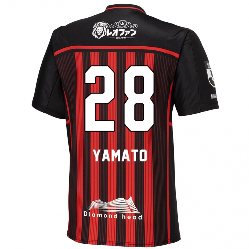 Niño Fútbol Camiseta Yamato Okada #28 Negro Rojo 1ª Equipación 2024/25 México