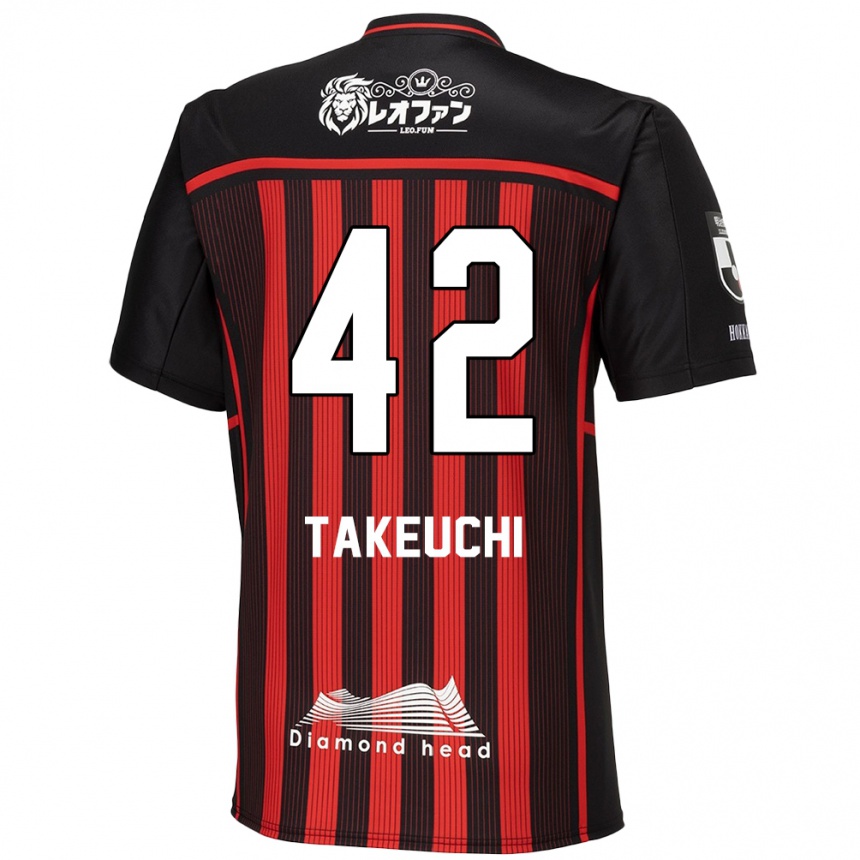 Niño Fútbol Camiseta Ryuma Takeuchi #42 Negro Rojo 1ª Equipación 2024/25 México