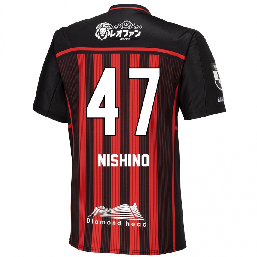 Niño Fútbol Camiseta Shota Nishino #47 Negro Rojo 1ª Equipación 2024/25 México