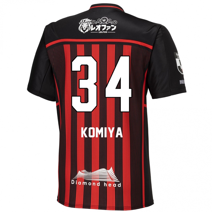 Niño Fútbol Camiseta Masaki Komiya #34 Negro Rojo 1ª Equipación 2024/25 México