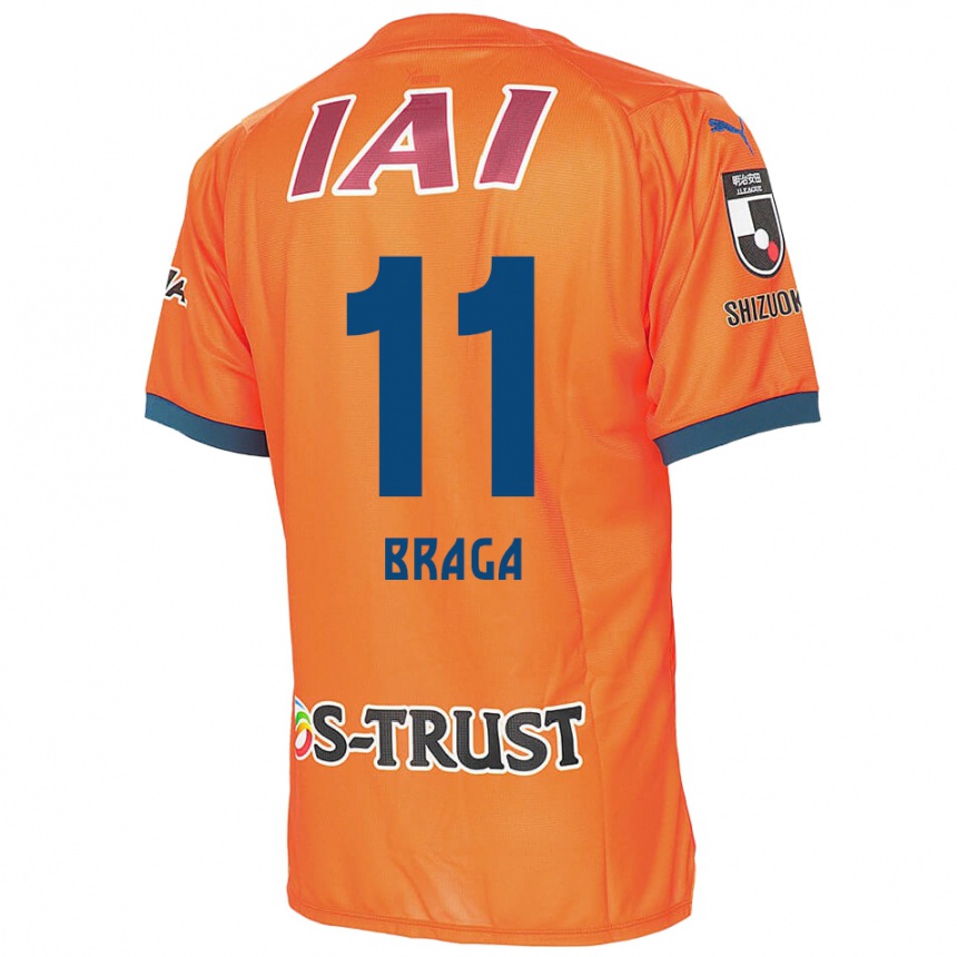 Niño Fútbol Camiseta Lucas Braga #11 Naranja Azul 1ª Equipación 2024/25 México