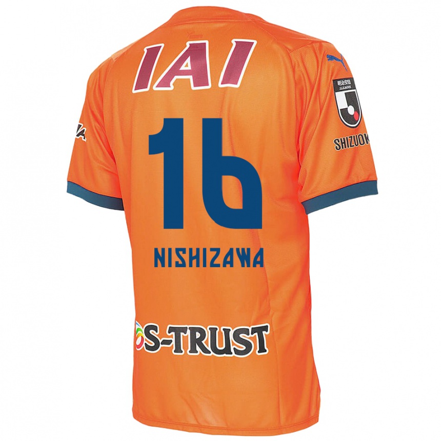 Niño Fútbol Camiseta Kenta Nishizawa #16 Naranja Azul 1ª Equipación 2024/25 México