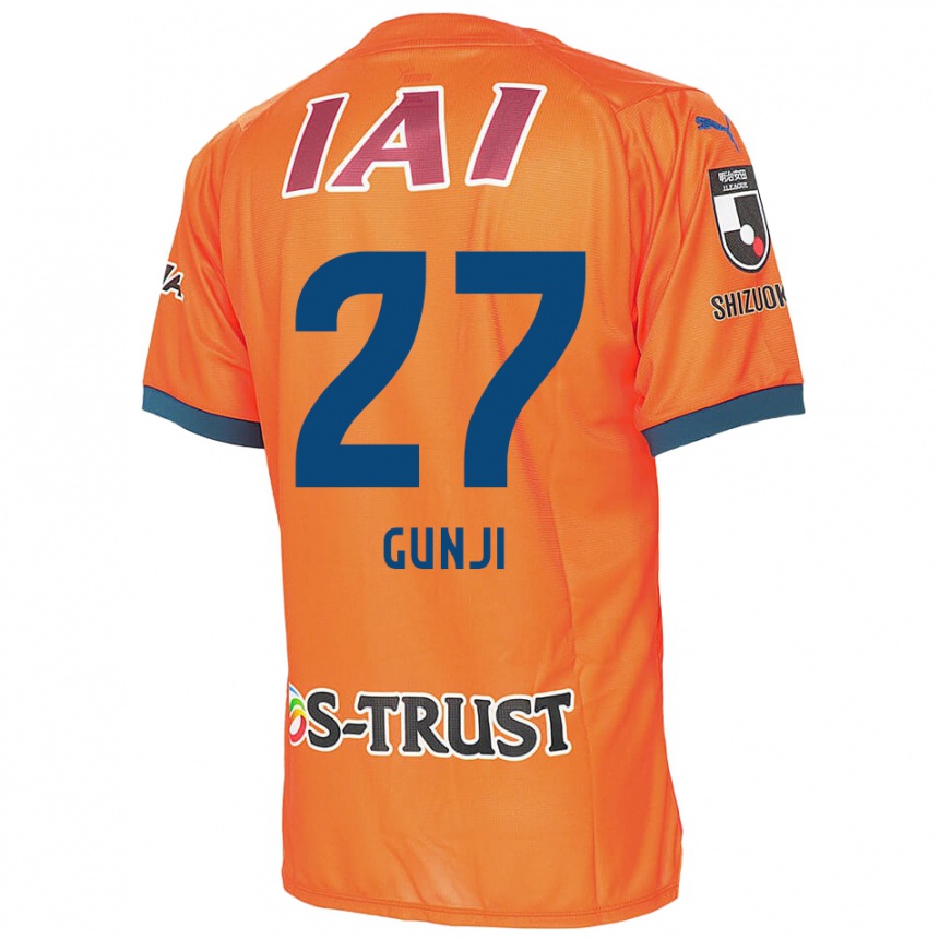 Niño Fútbol Camiseta Riku Gunji #27 Naranja Azul 1ª Equipación 2024/25 México