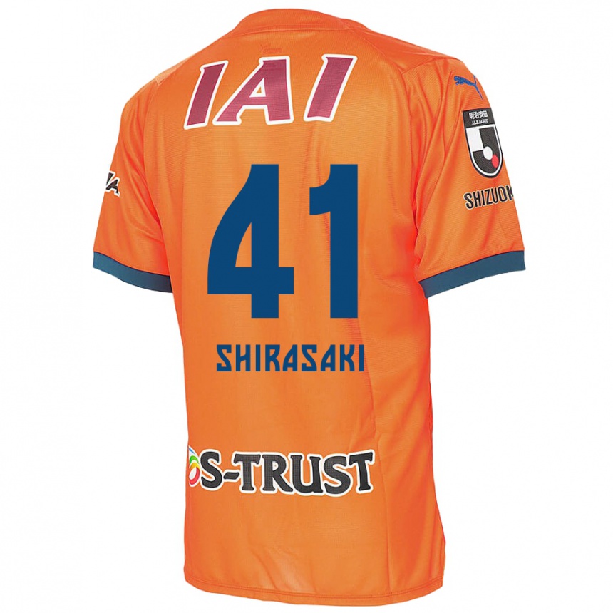 Niño Fútbol Camiseta Ryohei Shirasaki #41 Naranja Azul 1ª Equipación 2024/25 México