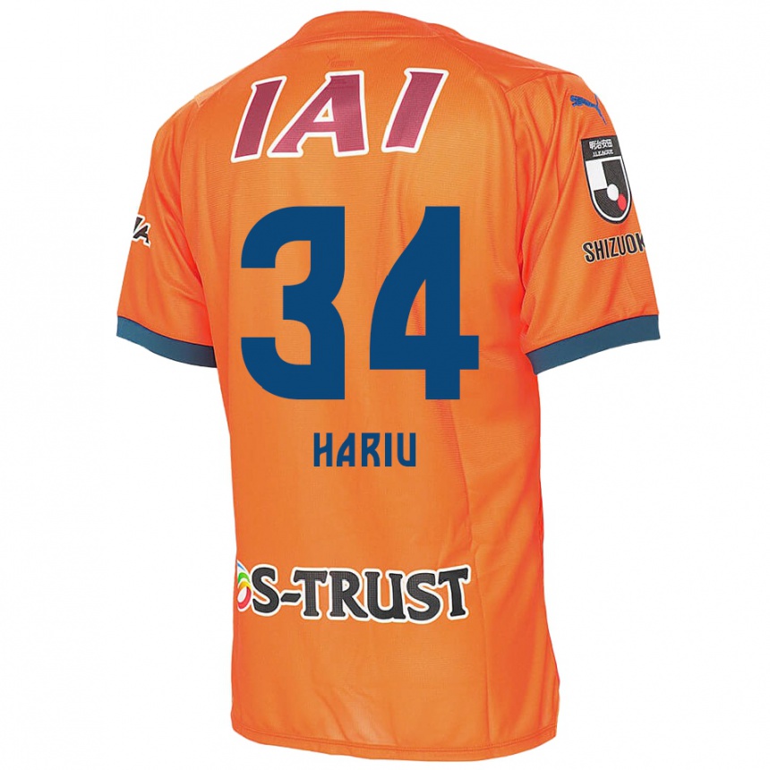 Niño Fútbol Camiseta Ryota Hariu #34 Naranja Azul 1ª Equipación 2024/25 México