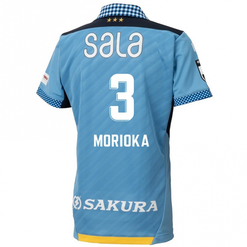 Niño Fútbol Camiseta Riku Morioka #3 Azul Negro 1ª Equipación 2024/25 México