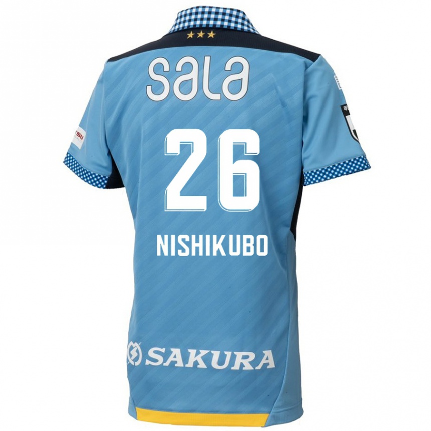 Niño Fútbol Camiseta Shunsuke Nishikubo #26 Azul Negro 1ª Equipación 2024/25 México