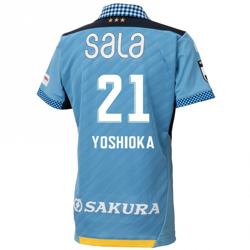 Niño Fútbol Camiseta Kanta Yoshioka #21 Azul Negro 1ª Equipación 2024/25 México