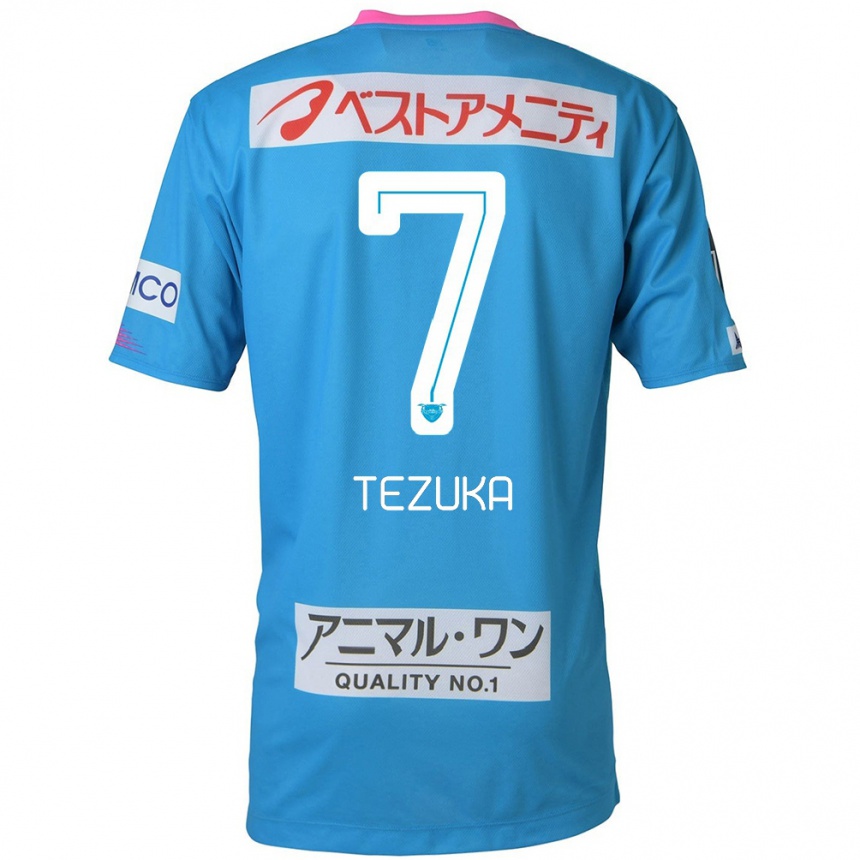 Niño Fútbol Camiseta Kohei Tezuka #7 Azul Rosado 1ª Equipación 2024/25 México