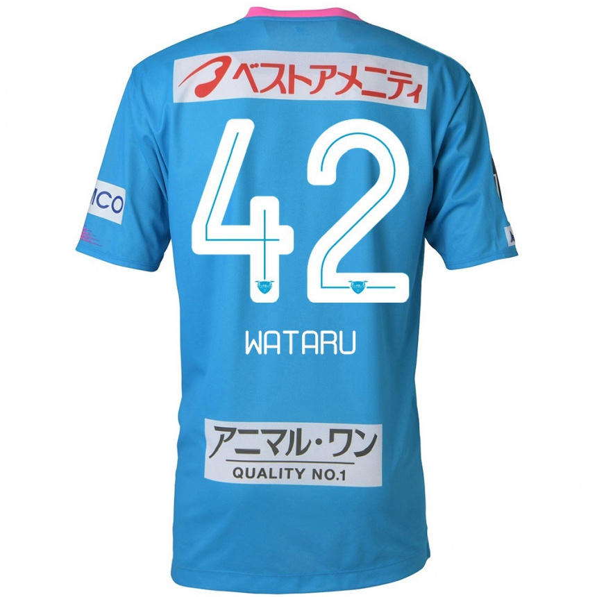 Niño Fútbol Camiseta Wataru Harada #42 Azul Rosado 1ª Equipación 2024/25 México