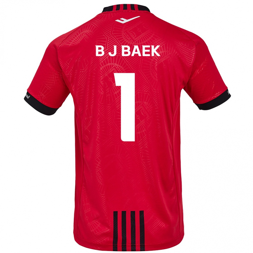 Niño Fútbol Camiseta Jong-Beom Baek #1 Negro Rojo 1ª Equipación 2024/25 México