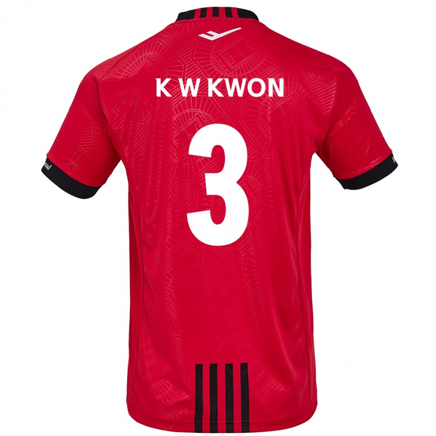 Niño Fútbol Camiseta Wan-Kyu Kwon #3 Negro Rojo 1ª Equipación 2024/25 México