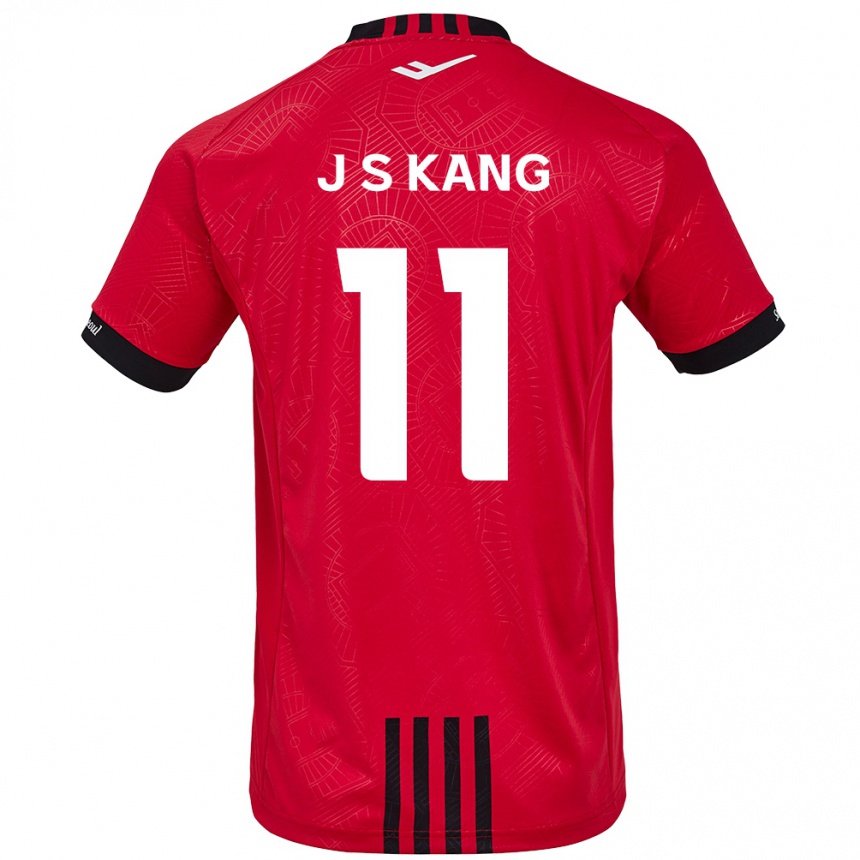 Niño Fútbol Camiseta Seong-Jin Kang #11 Negro Rojo 1ª Equipación 2024/25 México