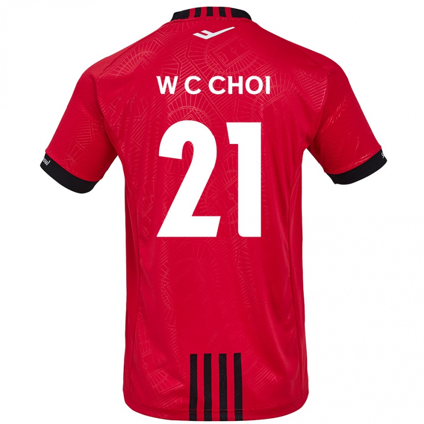 Niño Fútbol Camiseta Cheol-Won Choi #21 Negro Rojo 1ª Equipación 2024/25 México