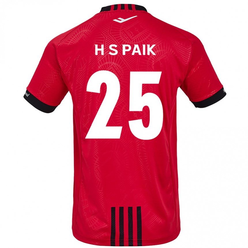 Niño Fútbol Camiseta Sang-Hoon Paik #25 Negro Rojo 1ª Equipación 2024/25 México