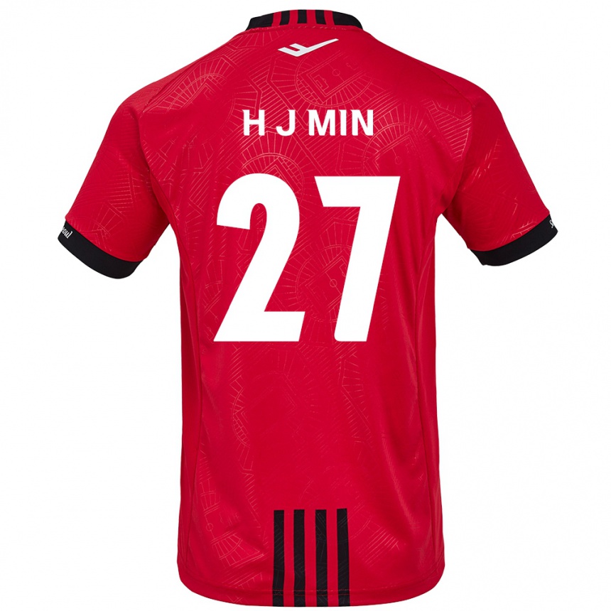 Niño Fútbol Camiseta Ji-Hoon Min #27 Negro Rojo 1ª Equipación 2024/25 México