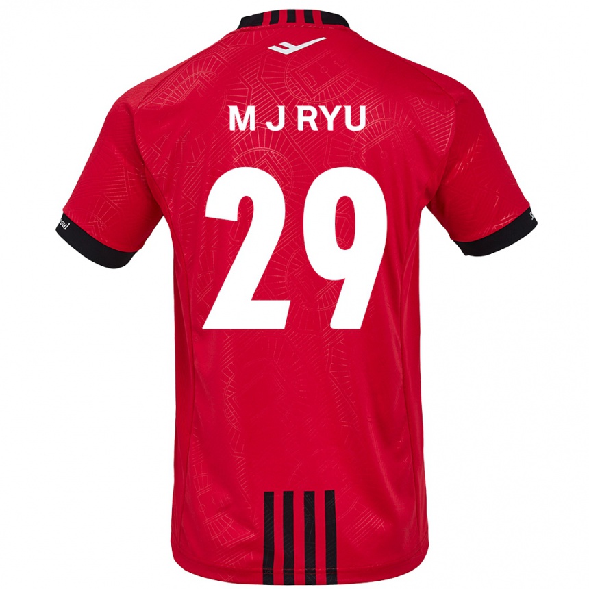 Niño Fútbol Camiseta Jae-Moon Ryu #29 Negro Rojo 1ª Equipación 2024/25 México