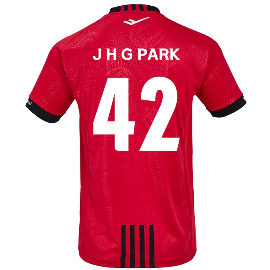 Niño Fútbol Camiseta Jang Han-Gyeol Park #42 Negro Rojo 1ª Equipación 2024/25 México