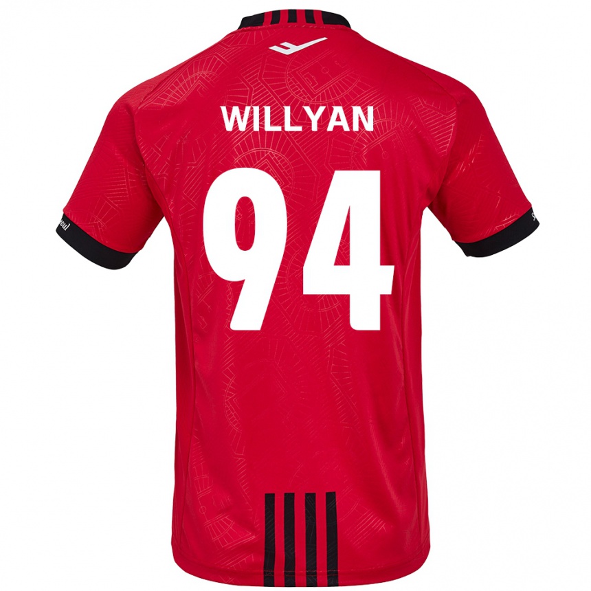 Niño Fútbol Camiseta Willyan #94 Negro Rojo 1ª Equipación 2024/25 México