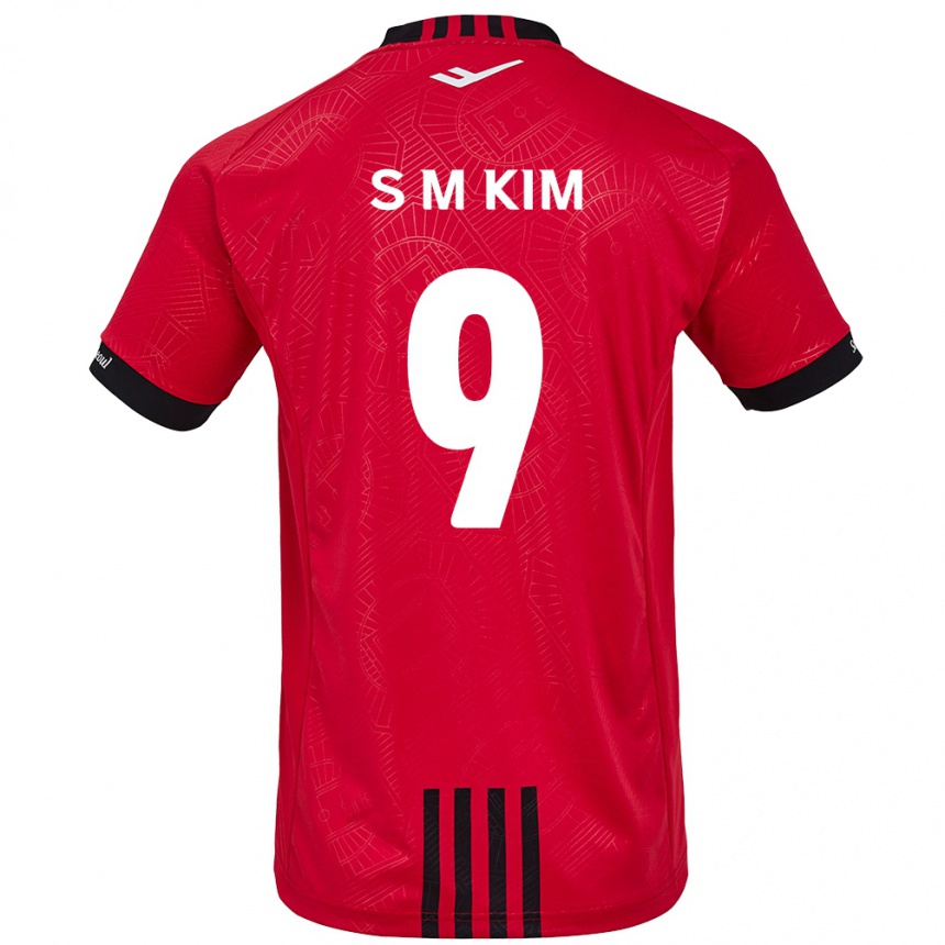 Niño Fútbol Camiseta Min-Sung Kim #9 Negro Rojo 1ª Equipación 2024/25 México