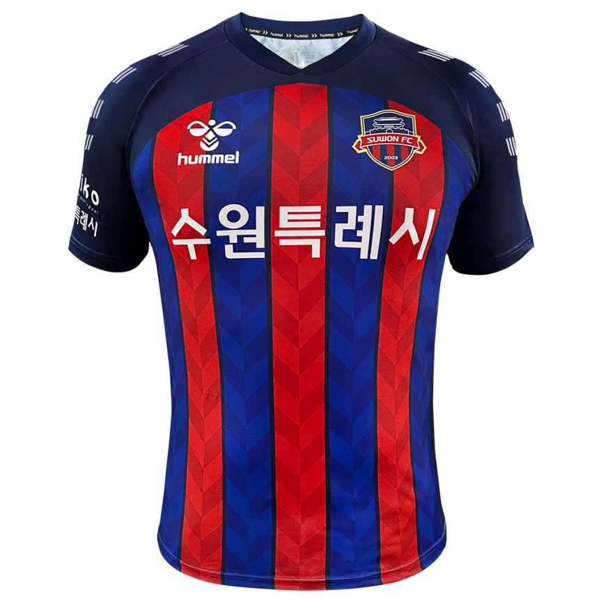 Niño Fútbol Camiseta Cheol-Woo Park #3 Azul Rojo 1ª Equipación 2024/25 México