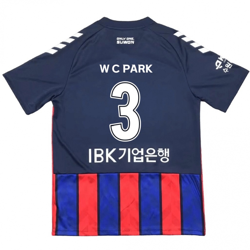 Niño Fútbol Camiseta Cheol-Woo Park #3 Azul Rojo 1ª Equipación 2024/25 México