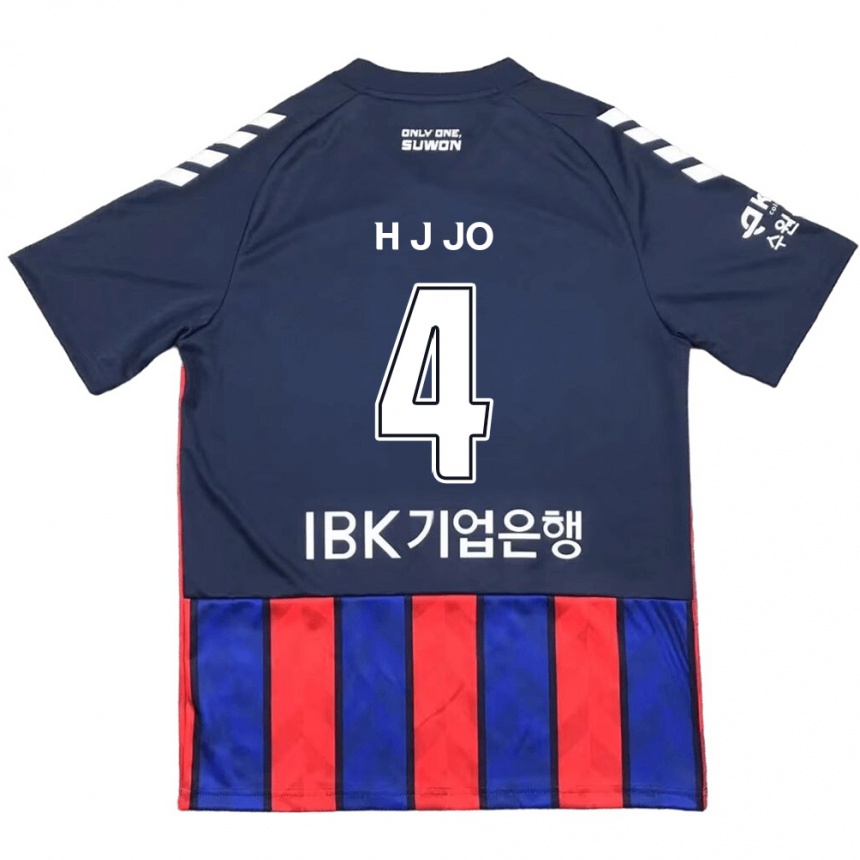 Niño Fútbol Camiseta Jun-Hyun Jo #4 Azul Rojo 1ª Equipación 2024/25 México