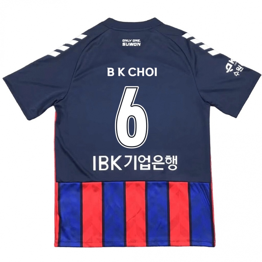 Niño Fútbol Camiseta Kyu-Baek Choi #6 Azul Rojo 1ª Equipación 2024/25 México