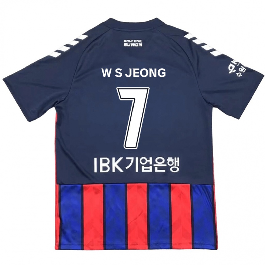 Niño Fútbol Camiseta Seung-Won Jeong #7 Azul Rojo 1ª Equipación 2024/25 México