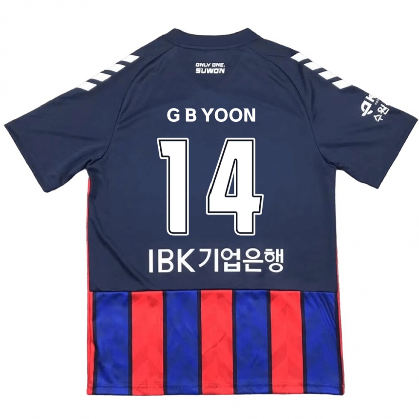 Niño Fútbol Camiseta Bit-Garam Yoon #14 Azul Rojo 1ª Equipación 2024/25 México