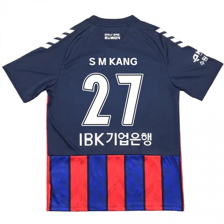 Niño Fútbol Camiseta Min-Sung Kang #27 Azul Rojo 1ª Equipación 2024/25 México