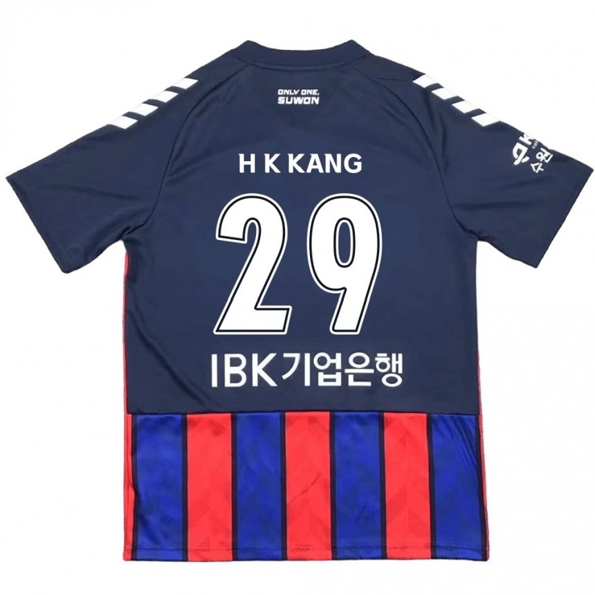 Niño Fútbol Camiseta Kyo-Hun Kang #29 Azul Rojo 1ª Equipación 2024/25 México