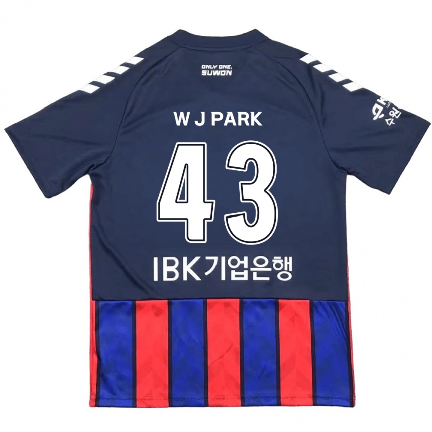 Niño Fútbol Camiseta Jin-Woo Park #43 Azul Rojo 1ª Equipación 2024/25 México