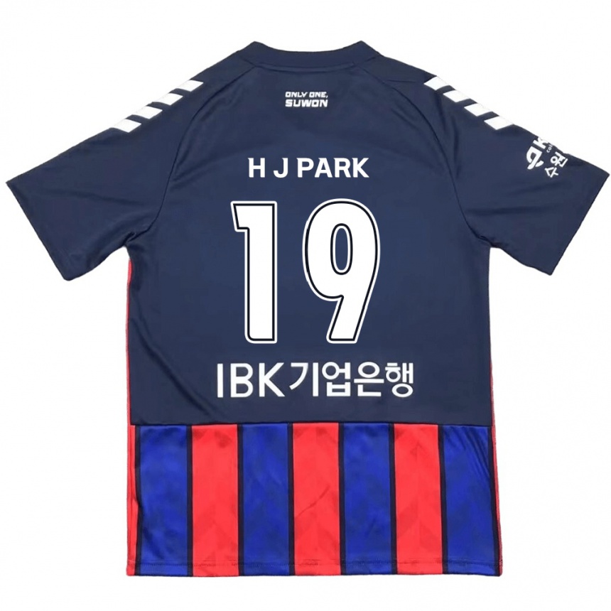 Niño Fútbol Camiseta Jun-Hui Park #19 Azul Rojo 1ª Equipación 2024/25 México