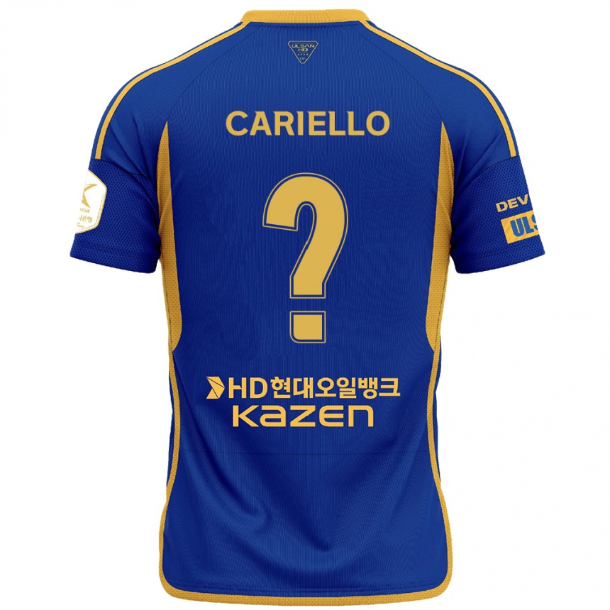 Niño Fútbol Camiseta Yago Cariello #0 Azul Amarillo 1ª Equipación 2024/25 México