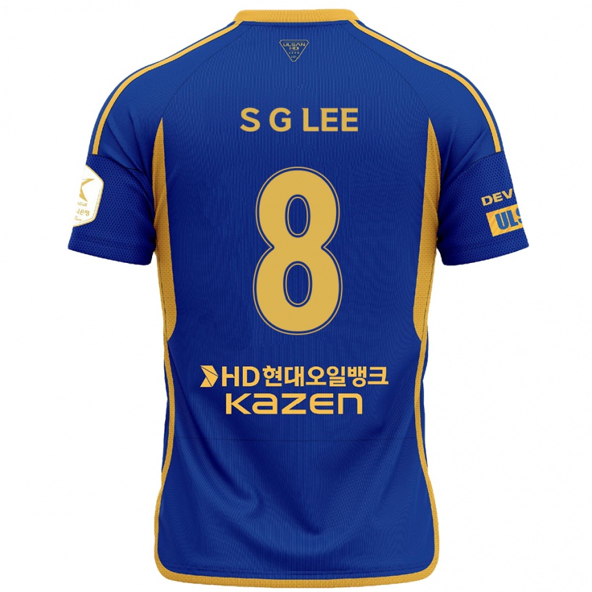 Niño Fútbol Camiseta Gyu-Sung Lee #8 Azul Amarillo 1ª Equipación 2024/25 México