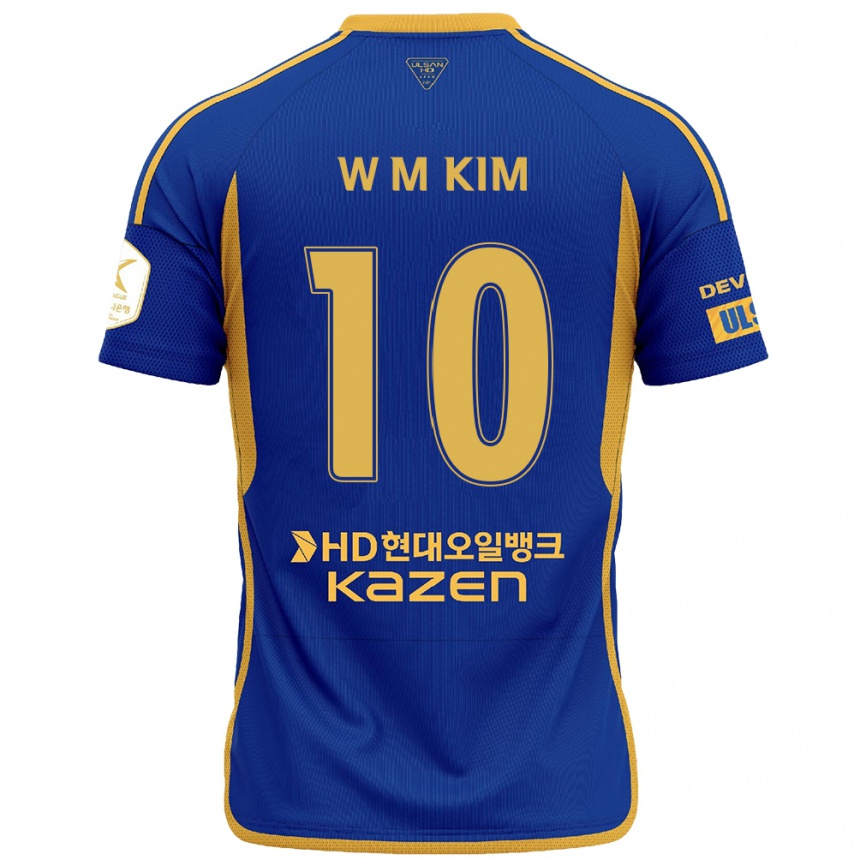 Niño Fútbol Camiseta Min-Woo Kim #10 Azul Amarillo 1ª Equipación 2024/25 México