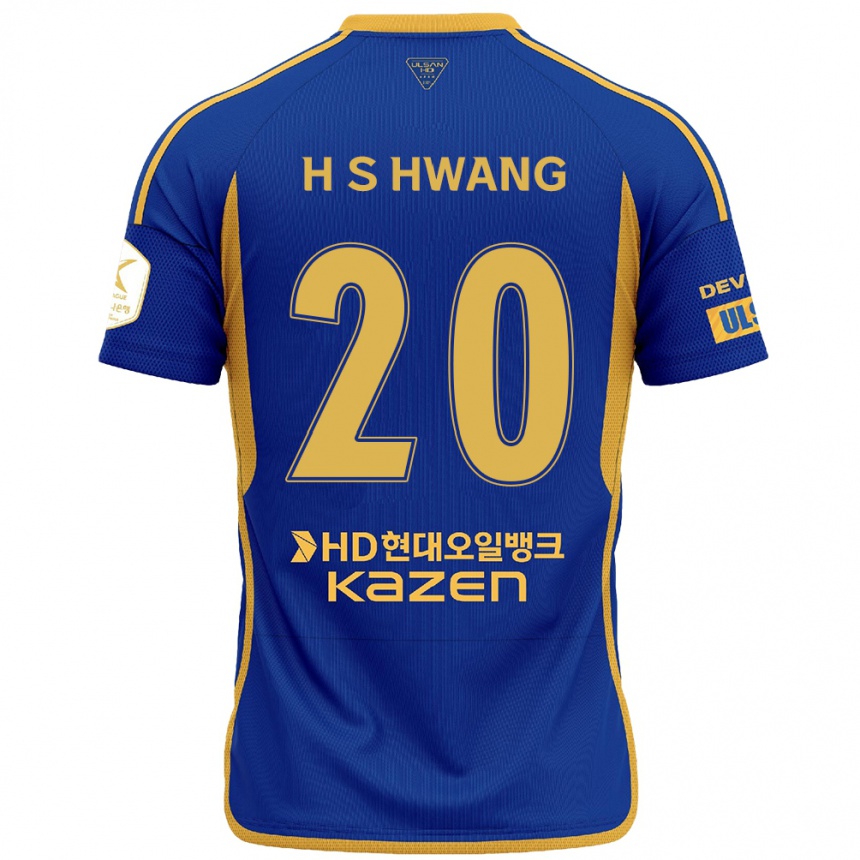 Niño Fútbol Camiseta Seok-Ho Hwang #20 Azul Amarillo 1ª Equipación 2024/25 México