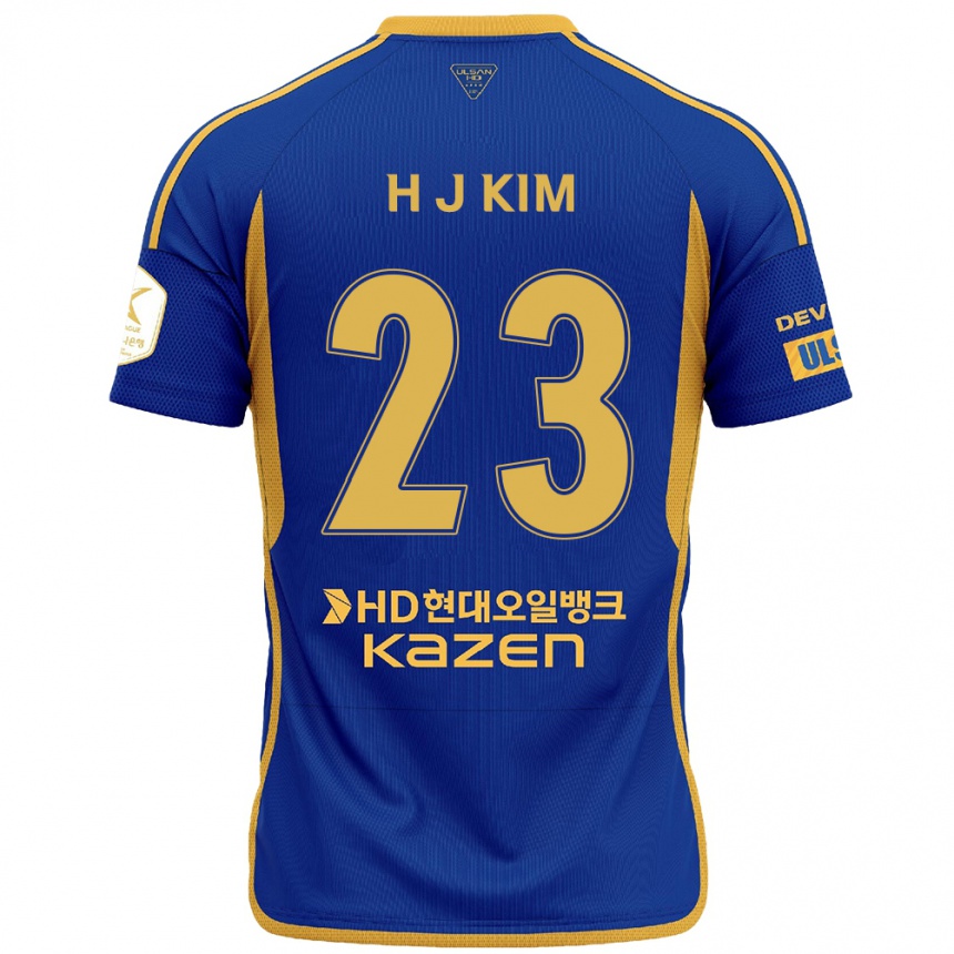 Niño Fútbol Camiseta Ju-Hwan Kim #23 Azul Amarillo 1ª Equipación 2024/25 México