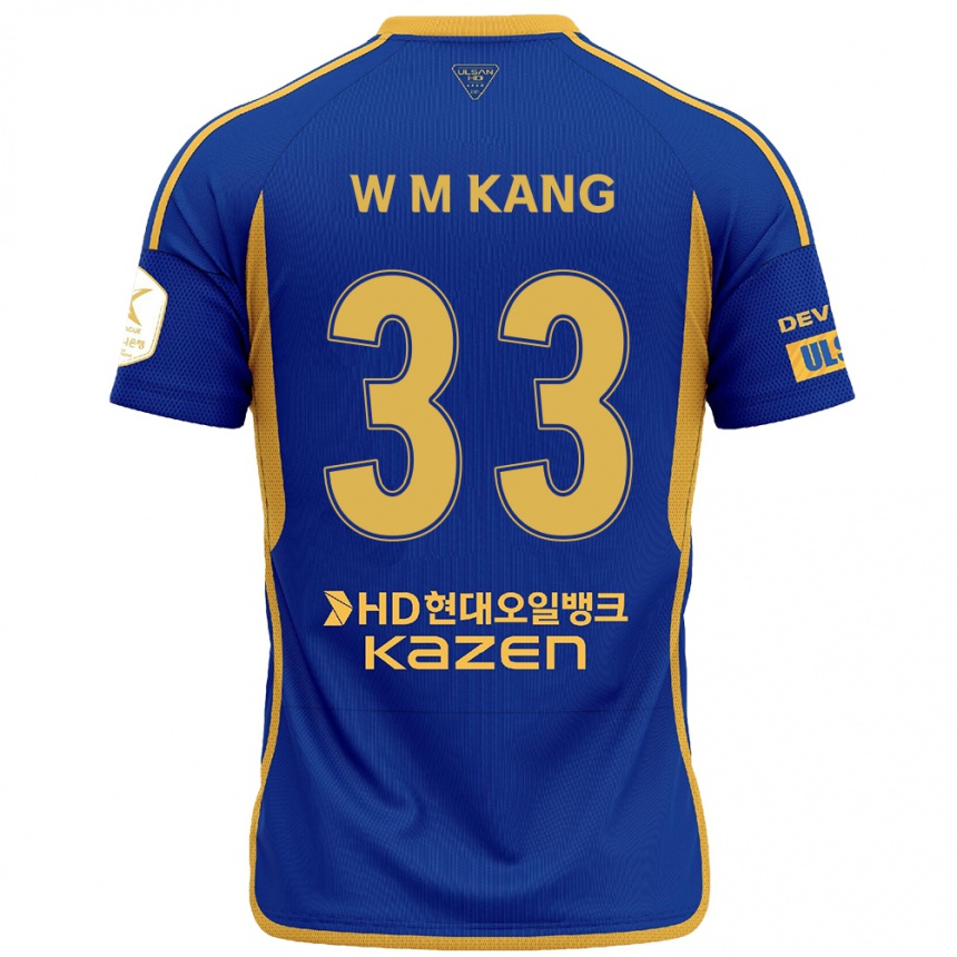 Niño Fútbol Camiseta Min-Woo Kang #33 Azul Amarillo 1ª Equipación 2024/25 México