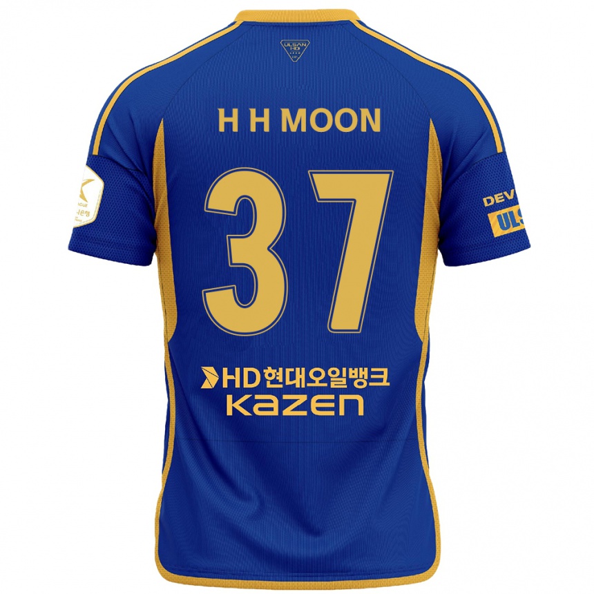 Niño Fútbol Camiseta Hyeon-Ho Moon #37 Azul Amarillo 1ª Equipación 2024/25 México