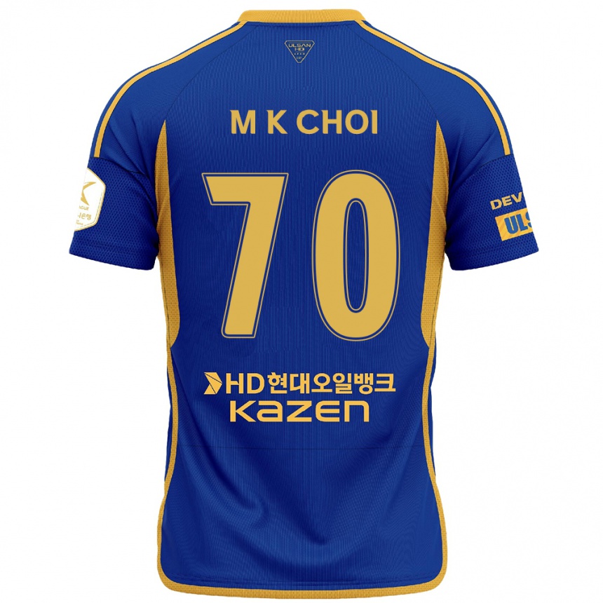 Niño Fútbol Camiseta Kang-Min Choi #70 Azul Amarillo 1ª Equipación 2024/25 México