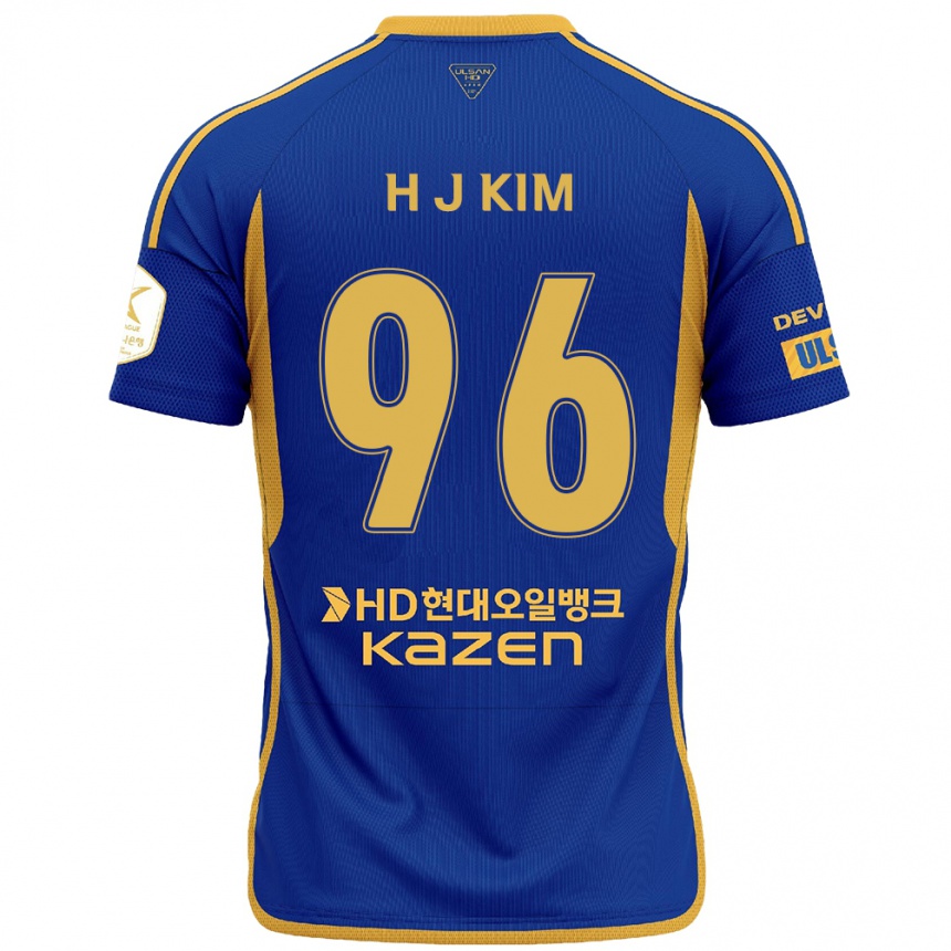 Niño Fútbol Camiseta Ji-Hyun Kim #96 Azul Amarillo 1ª Equipación 2024/25 México