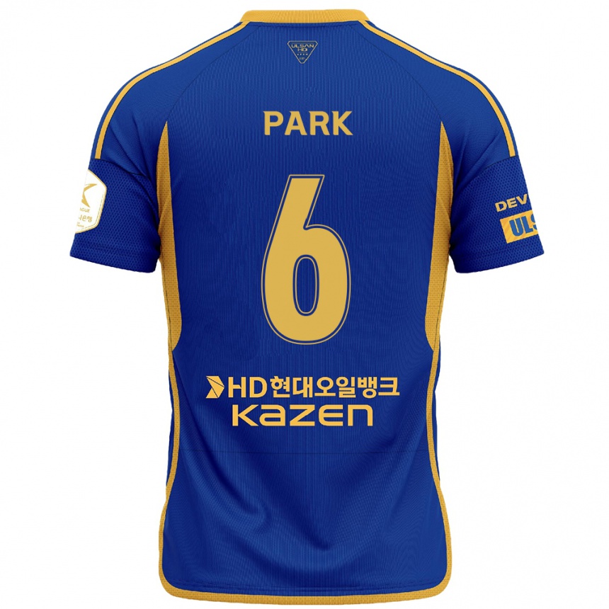 Niño Fútbol Camiseta Jun Park #6 Azul Amarillo 1ª Equipación 2024/25 México