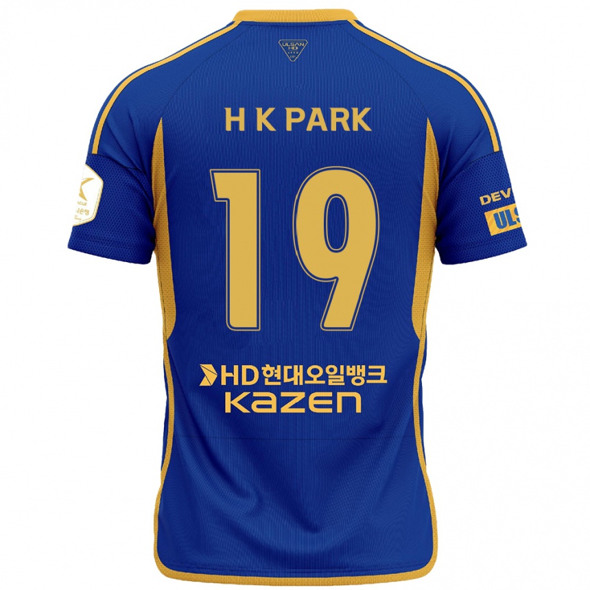 Niño Fútbol Camiseta Kang-Hyun Park #19 Azul Amarillo 1ª Equipación 2024/25 México