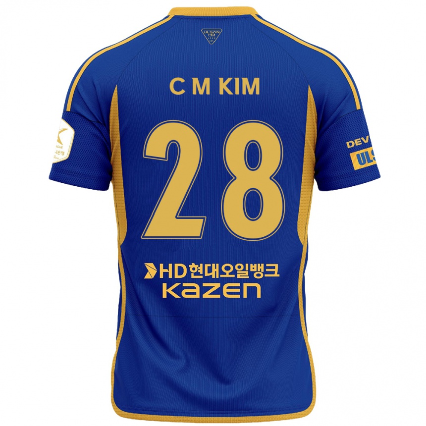 Niño Fútbol Camiseta Min-Chan Kim #28 Azul Amarillo 1ª Equipación 2024/25 México