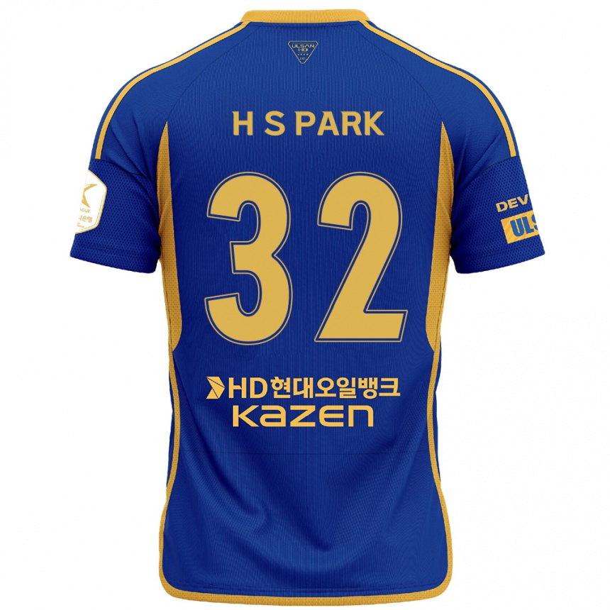 Niño Fútbol Camiseta Sung-Hyun Park #32 Azul Amarillo 1ª Equipación 2024/25 México